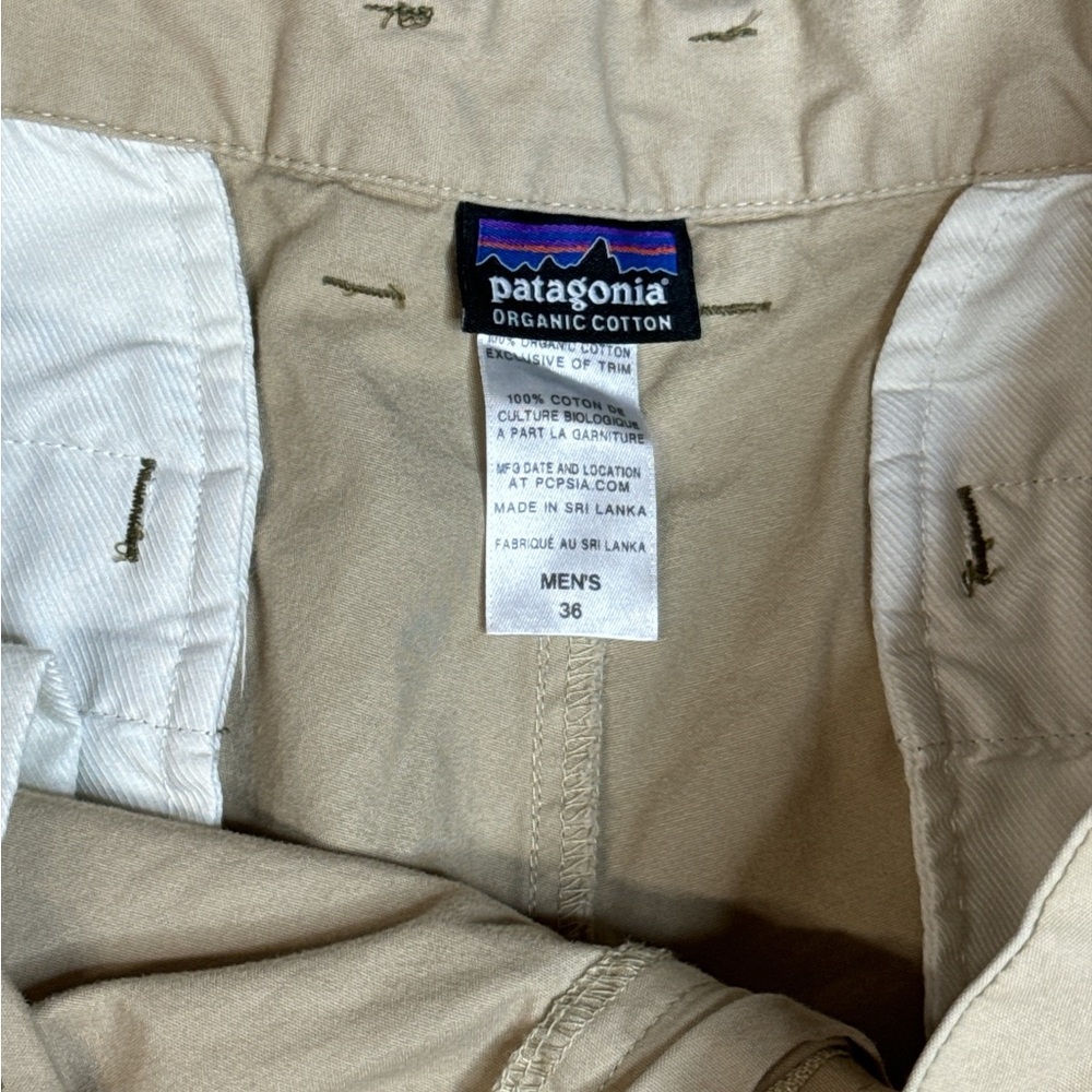 Patagonia Khaki Men's Shorts 100% Organic Cotton Size 36 - Picture 3 of 6